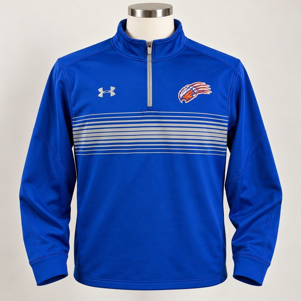 Under Armour Grand Oaks High School Grizzlies 1/4 Zip Pullover Blue Mens XL
